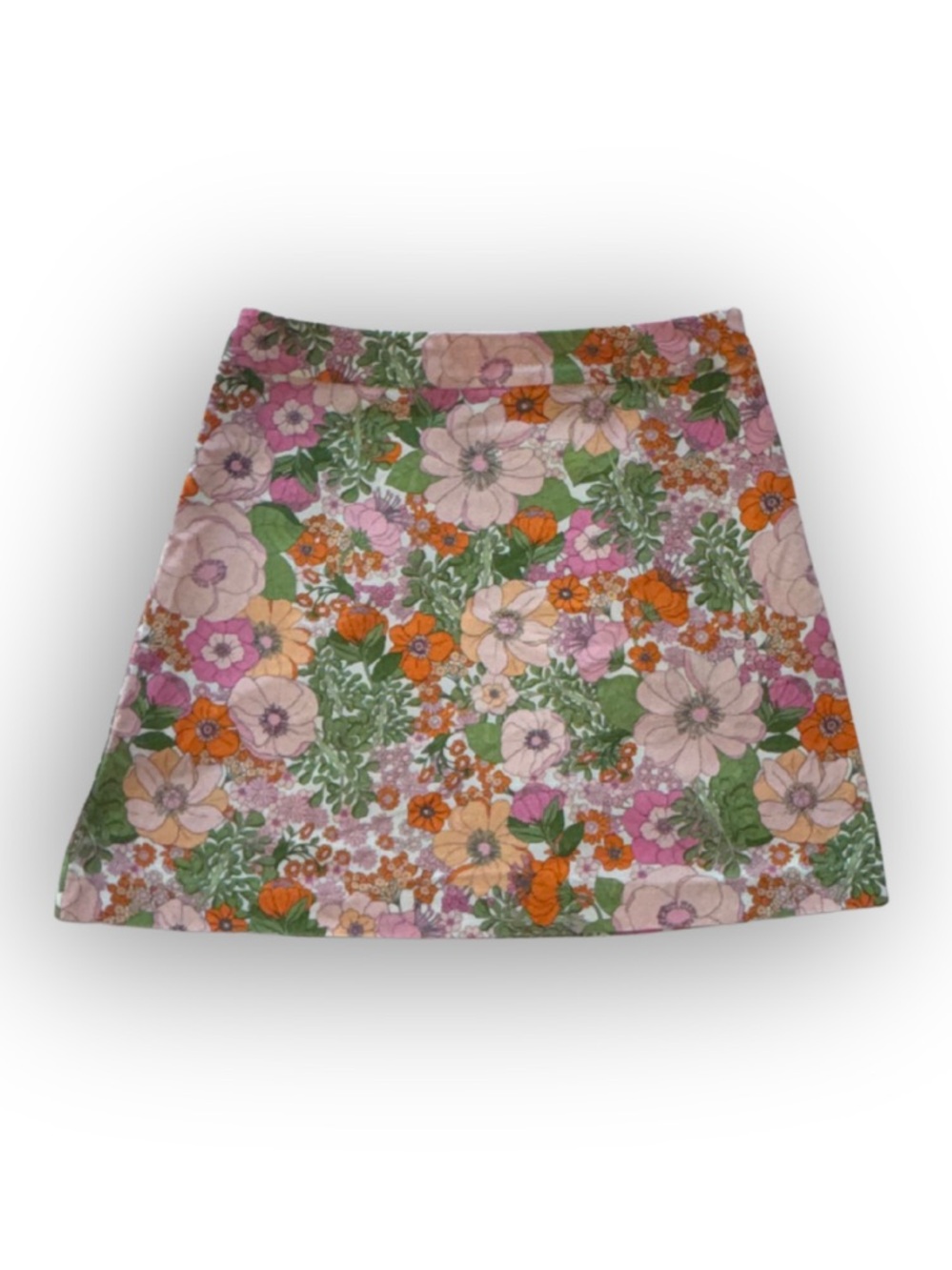 Mango Floral Mini Skirt in Pink, Orange and Green